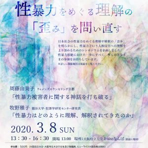 【中止・延期のお知らせ】2020年3月8日シンポジウム「性暴力をめぐる理解の「歪み」を問い直す」
